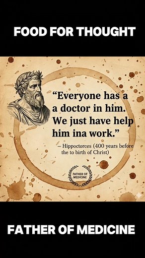 🩺 The Doctor Within!The Father of Medicine, Hippocrates, reminds us that the greatest healer is already inside you.“Everyone has a doctor in him. We just have to help him in his work.”Sometimes, true health is less about what you add and more about supporting your body's innate wisdom. What simple habits are you using today to help your inner physician?#Hippocrates #InnerHealer #NaturalHealth #WellnessJourney #AncientWisdom #Empowerment #HolisticHealth #MindBodySpirit #SelfCare | FastingEnginee
