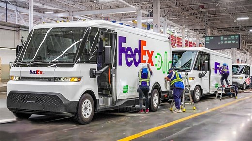 Inside the large factory where new FedEx electric vans are manufactured