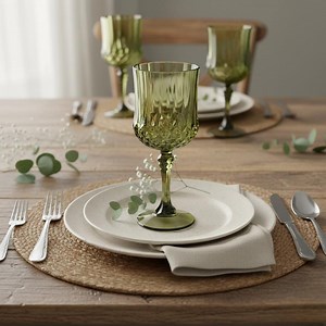 Dusty Sage Green Crystal Cut Plastic Wine Goblets, Set of 6 - Etsy