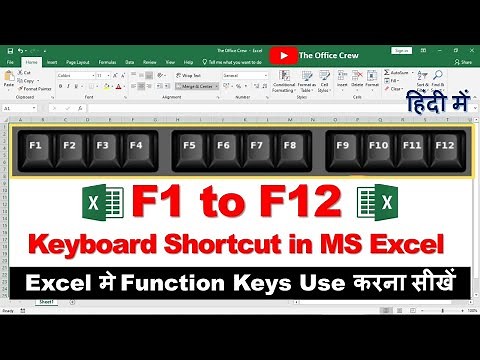 F1 to F12 Use in Excel | Use of Function Keys in Excel #F1toF12 #TheOfficeCrew