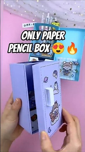 😍🔥No Glue No Tape Pencil Box #diy #craft #papercraft #art #satisfying