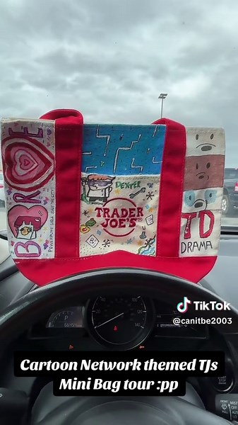 hehe been trying to do more art recently! I love art but dont always have the patience as im def not an artisteeee, but heres my cartoon network themed bag i painted so i can carry little nods to my childhood :))) . . . . #cartoons #cartoon #cartoonlover #cartoonnetwork #90skid #90schildhood #paint #painting #paintedbag #traderjoes #traderjoesfinds #minibag #artsandcrafts #myart #artwork #nostalgia #nostalgiacore #early2000s #y2k #jonnybravo #billyandmandy #couragethecowardlydog #adultswim #weba