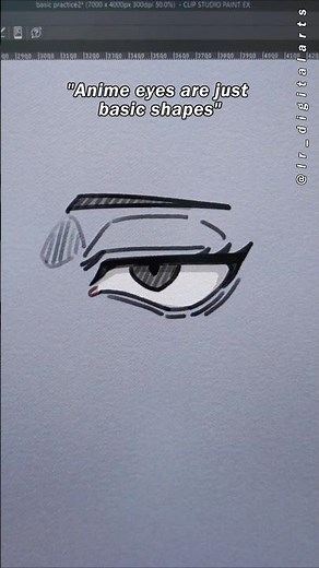 Anime eyes are just basic shapes!! 😭 #digitalart #shorts #drawing #art #digitaldrawing