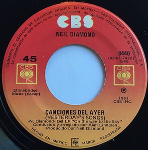 Neil Diamond - Yesterday's Songs