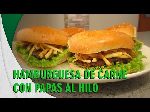 RECETA: Hamburguesa de Carne con Papitas al Hilo