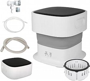 Foldable Washing Machine, 2 in 1 Mini Portable Washing Machine With Spin Dryer 9L Portable Washer Combo With Drainage Hose for Small Cloth Underwear Sock Perfect for Apartment Camping RV Travel