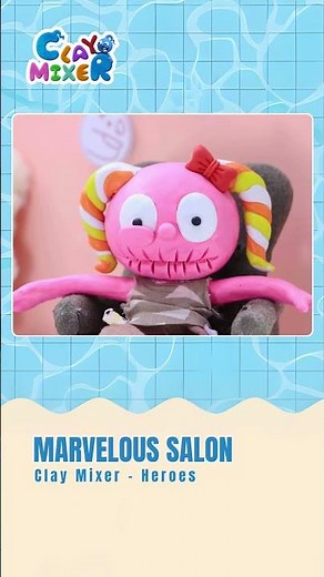 MARVELOUS SALON💀💅 | Clay Animation | Clay Mixer Heroes #claymixer #stopmotion