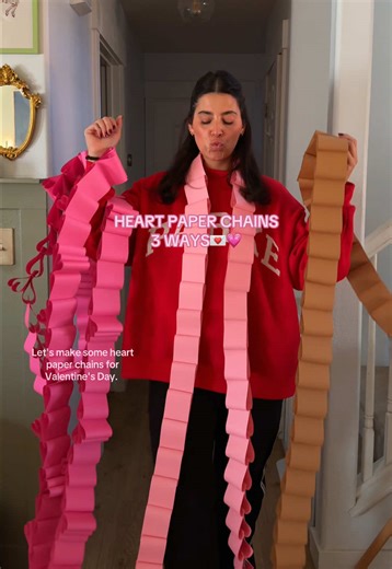 Creative Heart Paper Chains for Galentine's Day