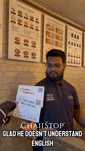 Chaii Stop on Instagram: "Good job he didn’t use Google Translate 👏😂 #chaiistop #cafelife #restaurantlife #workhumour #smallbusinessuk"