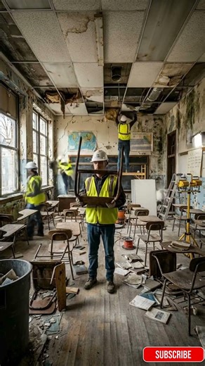 Abandoned Classroom Restored to Life!🤯📚#transformyourlife #beforeandafter #construction #classroom