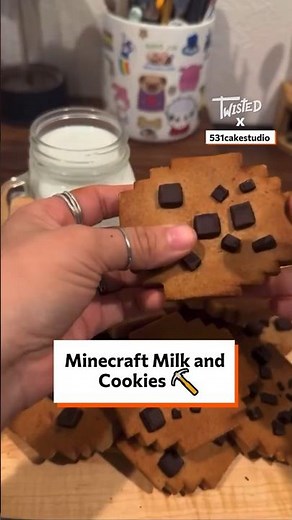 Minecraft Milk and Cookies 🍪 🥛 #baking #minecraft #pixelart