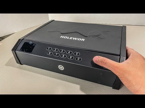 Gun Safe, Biometric Gun Safes for Pistols with LCD Display of Temperature Humidity, Fingerprint Quic