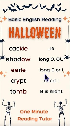 How to Read Halloween Related Words 2 (Basic English Reading)