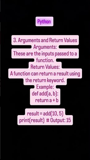 "Python Functions 🐍 | Using Arguments & Return Values for Dynamic Results 🔄"