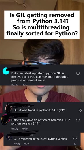 Amit Vikram Awasthi on Instagram: "GIL removed? Not so fast. Wait until 2030. 👉 Go to the pinned comment for real clarity [ backend engineering | python production mistakes | software engineer tips clean python code | python debugging | python anti patterns python programming | backend software engineering | python backend development | GIL] #softwareengineering #backendengineering #engineeringmistakes #pythontips"