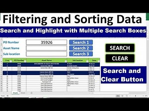 how to create a Multiple filtering search box for your excel data
