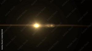 4k animation yellow Volumetric light, light with fog. glare, sun.