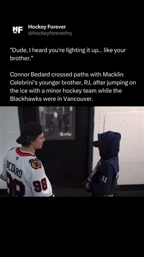 Hockey Forever on Instagram: "Just two Vancouver boys chopping it up 🗣️ (Via: @nhlblackhawks )"