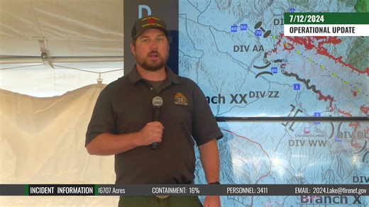 #LakeFire Operations Update for July 12, 2024 with California Complex Incident Management Team 13. Full incident details: https://inciweb.wildfire.gov/incident-information/calpf-2024-lake-fire | U.S. Forest Service - Los Padres National Forest