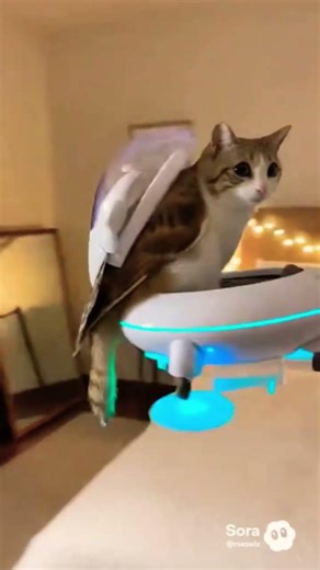 a meowl in a alien ship! #cat #meowl #ai