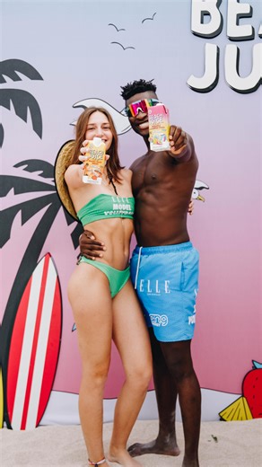 Model Volleyball on Instagram: "Life’s a beach, especially when you’re sipping Beach Juice at Model Volleyball. Let’s spike, sip, and repeat! 🍹🏐☀️ #ElleSwimwearModelVolleyball #modelvolleyball2025 #DrinkBeachJuice"