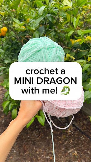 Crochet a mini dragon with me! 🐉 What do you think of the finished plushie?? I’m using Loops & Threads’ Skinny Chenille yarn to crochet this dragon! I ordered this yarn from Michael’s and it’s one of my favorite yarns to work with. The yarn doesn’t shed at all so it’s perfect for patterns that require some sewing and the yarn feels super soft! I also love that this yarn comes in a variety of really pretty pastel colors. I’ll definitely be using this yarn to crochet more mini plushies! Crochet p