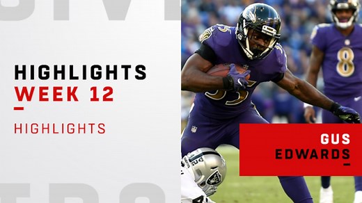 Highlights from Gus Edwards' second straight 100-yard game | Week 12