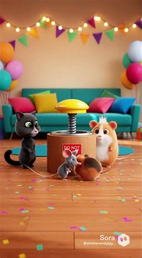 DO NOT PUSH THE BUTTON 😭 | Funny Animated Short #funny #cat #pets #cute