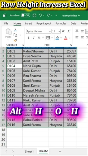 How to Change Row Height and Column Width in Excel |#shorts #excel #shortsfeed #trending
