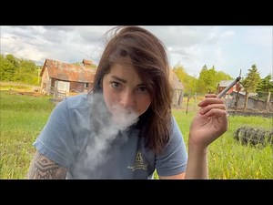 Woman Smoking Cigarettes and Hanging Out at a Farm 🦃 🦙🐐