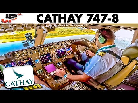 Cathay Pacific Boeing 747-8 landing at Anchorage