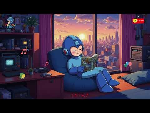 Mega Man’s Cozy Sunset Reading 📖 Warm Golden Hour Lofi 🌇 Retro Room Lofi Vibes to Chill