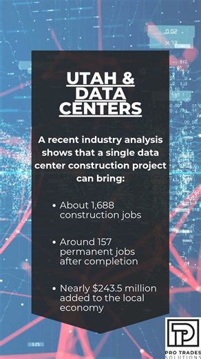 Utah is becoming a major location for new data center development, and the impact reaches far beyond the tech industry. These large-scale projects create steady work, high demand for skilled trades, and millions of dollars in economic growth. Utah is already seeing major investments, including a $2 billion data center project. This level of development means more opportunities for electricians, concrete workers, carpenters, and skilled trades across the state. At Pro Trades Solutions, we are pro