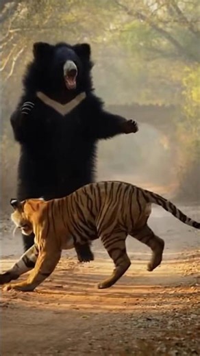 “Bear vs Tiger: The Most Unexpected Forest Battle Ever!”