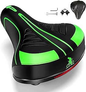 Bike Seats Comfort Wide Oversized Bike Seat Cushion for Men/Women Thickened Pad Memory Foam Bike Saddle with Dual Shock Absorbing Ball Waterproof Bicycle Seat Fit to Mountain/Road/Exercise Bikes