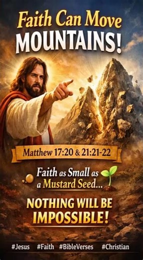 Faith Can Move Mountains | Matthew 17:20 & 21:21-22 #Bible #Faith #MustardSeedFaith #JesusTeachings