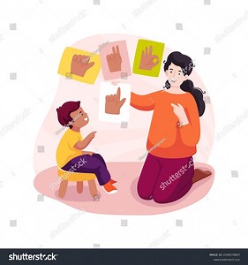 Sign Language Tutor Isolated Cartoon Vector Stock Vector (Royalty Free) 2248378847 | Shutterstock