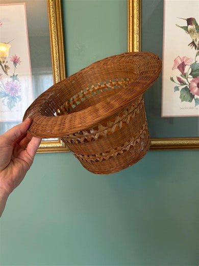 Wicker Woven Planter With Hat Brim - Etsy