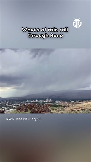 This is what it looked like when Reno disappeared under a wall of rain. 🌧️ Timelapse footage from the National Weather Service shows a thunderstorm soaking the city on Monday. 🌩️ The NWS had warned of pea-sized hail and 40 mph wind gusts — with more storms in the forecast on Tuesday. | WeatherBug