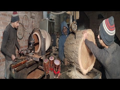 Fantastic Process of Making Wooden Dholak | How to Make Musical Drum Dhole Talented Hands!