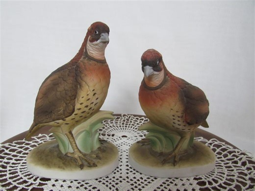 Lefton China Hand Painted Porcelain Bob White Quail Figurines KW 300 - Etsy