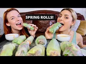 Homemade SPRING ROLLS! Recipe and Mukbang