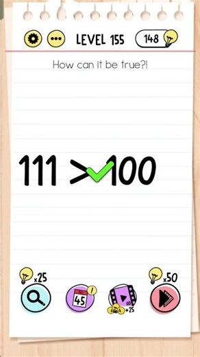 🧠 Brain Test Level 155 SOLVED! 🤯 Genius Hidden Move!