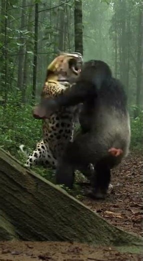 Chimpanzee vs Leopard: | Intense Realistic AI Wildlife Encounter #wildlife #animals #forestlife