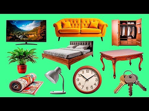 English Furniture Words You Need 🎧 | Bed, Wardrobe, TV | Easy Vocabulary
