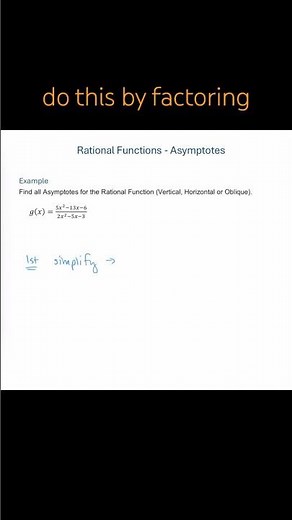 Find Asymptotes of Rational Function - Vertical & Horizontal