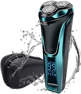 Electric Razor for Men - Rotary Shaver Cordless USB Rechargeable With Pop-up Trimmer and Travel Storage Pouch, Waterproof Wet Dry for Face Hair Beard Style, Gift for Him