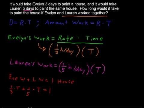 How to Solve Work Problems - College Algebra Tips
