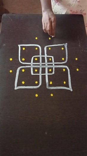 simple kolam design for beginners 🌼 #rangoli #shorts #shortfeed #kolam #muggulu #muggu #kolamdesigns