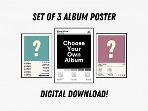 Set of 3 Custom Album Posters, Choose Your Own Music Poster Gift for Music Lover (digital Download) - Etsy